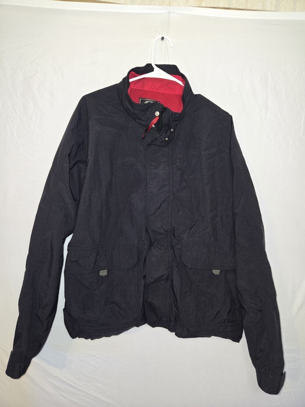 Gear For Sports US Mens Size L Black Red Windbreaker Jacket Lightweight Zip Up